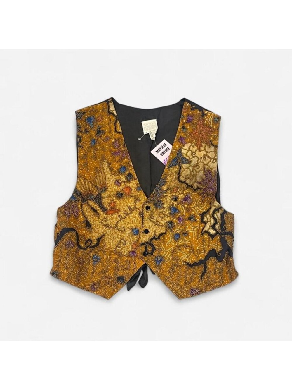 Vtg Moda international beaded vest size M